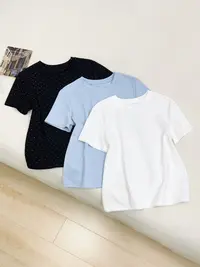 韩版简约减龄显瘦百搭圆领短袖恤洋气衣服女
