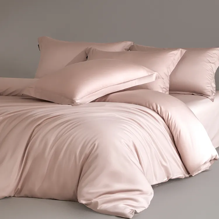 轻奢A类100支纯棉四件套简约酒店纯色素色被套纯棉被罩宿单人床品