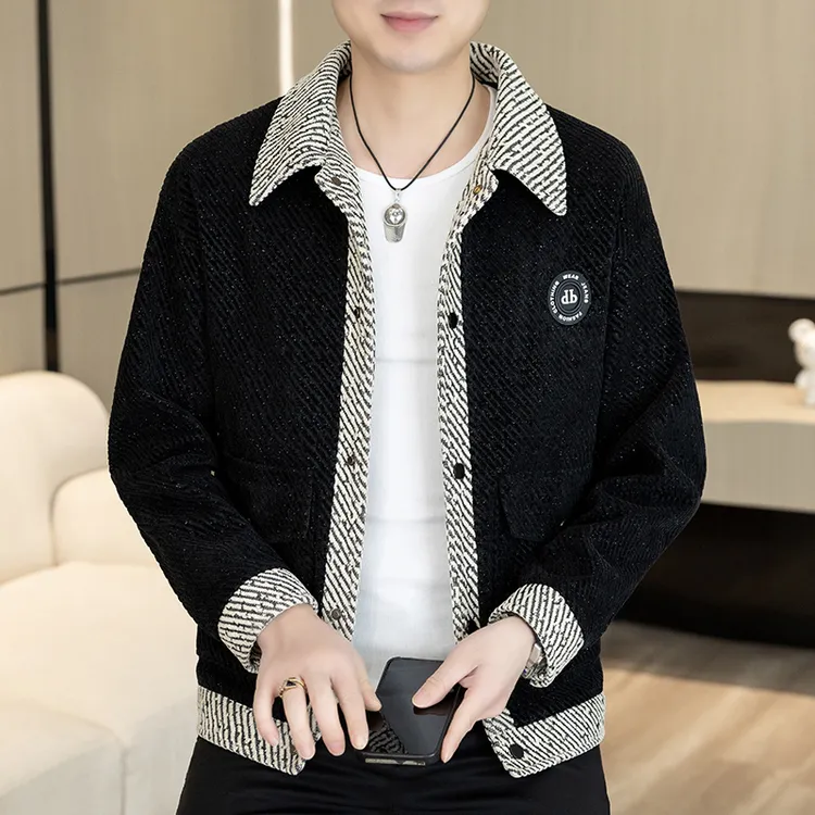 百搭薄款帅气潮流男士夹克短款秋冬夹克翻领男帅气秋季春秋季