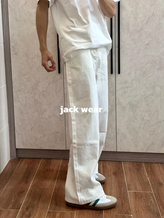 【高级感白牛】男美式宽松纯白色高级感休闲百搭垂感直筒牛仔裤