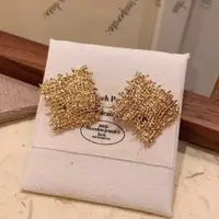 铜合金耳饰 【破布】高级夸张重工女人味气质镂空网耳钉饰品 A71