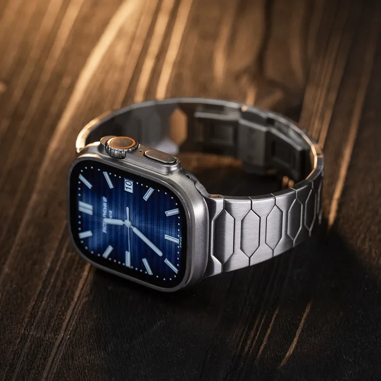 高定！精钢AppleWatch表带S10适用苹果手表iwatch不锈钢Ultra表带