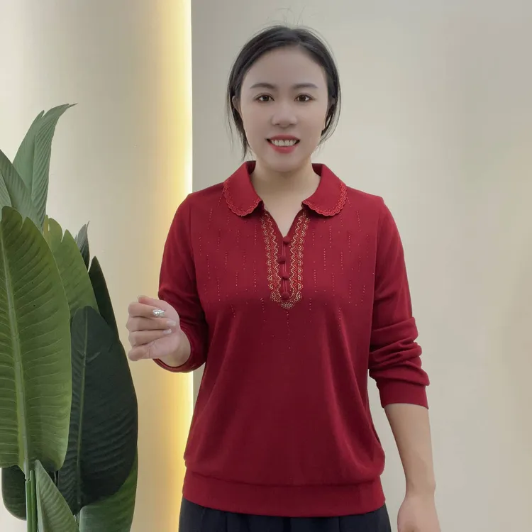 妈妈装流行时尚女装宽松秋装女士欧罗拉独特漂亮上衣休闲长袖9821