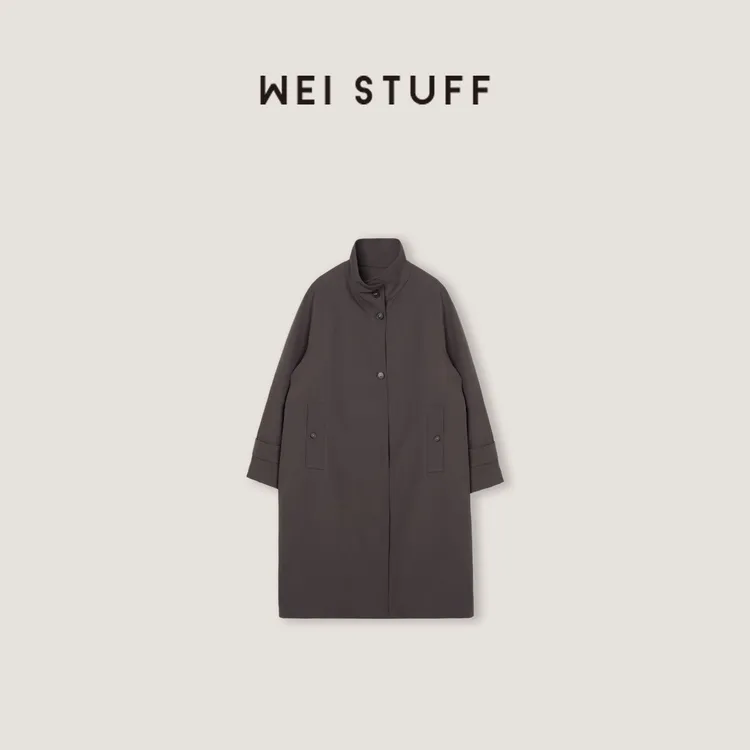 WEI STUFF“木质调”保暖90白鹅绒立领长款羽绒服外套 10910. 