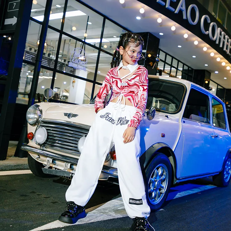 儿童爵士舞演出服衣服女童时髦表演服装少儿街舞练功嘻哈女孩