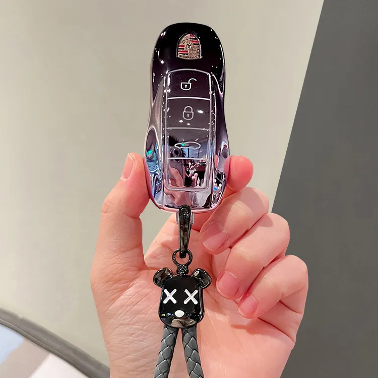 适用保时捷钥匙套Macan帕拉梅拉911卡宴718老款cayenne保护壳扣包