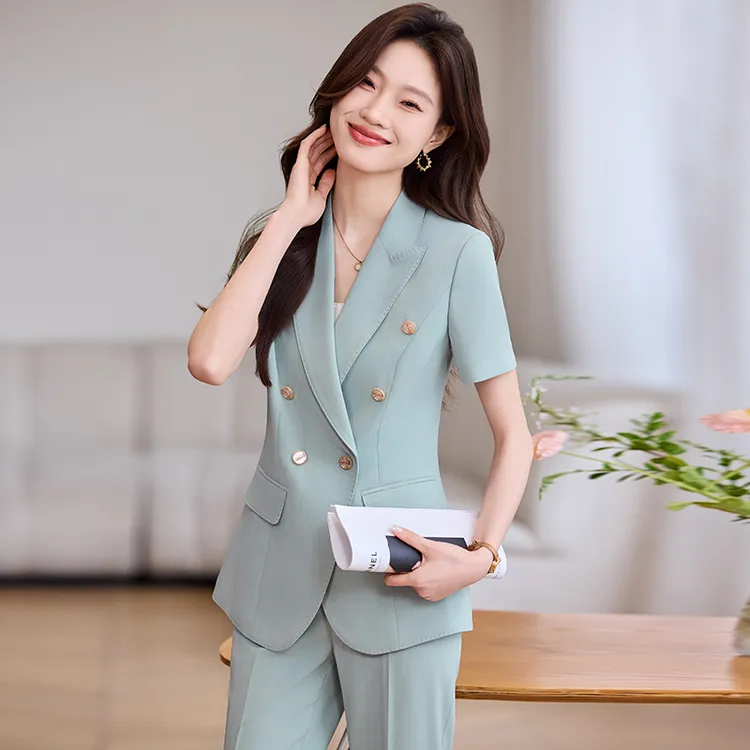 短袖西装外套职业装女薄款2025夏季新款气质高级感正装工作服洋气