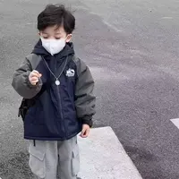 【现货】韩版儿童CAM加绒连帽冲锋衣外套