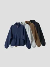 VARIATE  25SS  弧形口袋半拉链boxy卫衣