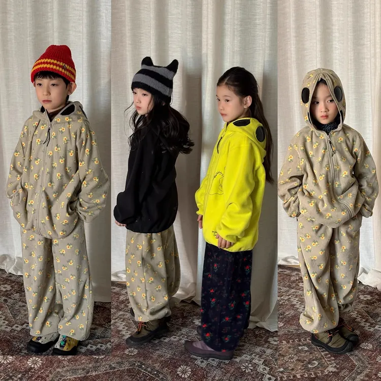 yummy&rocky进口机刺绣永久抑菌抓绒奥特曼外套/碎花外套/卫裤