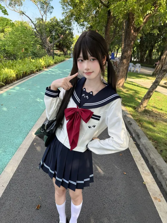  风吹麦香jk原创【山竹小喵】黑白水手服套装萌款刺绣学院风制服