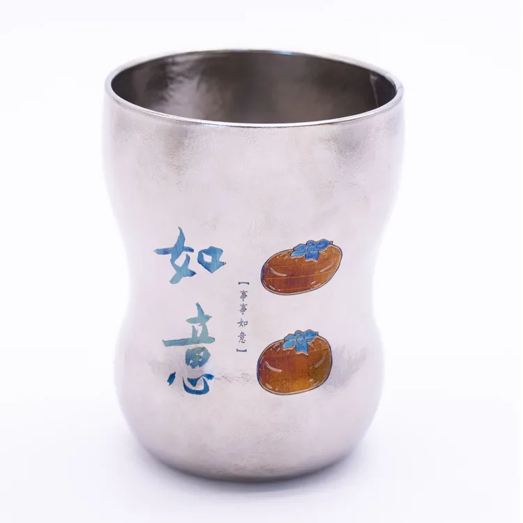 开泰【设计师联名】全飞秒无墨彩绘纯钛花生杯全是宝都是福系列插画