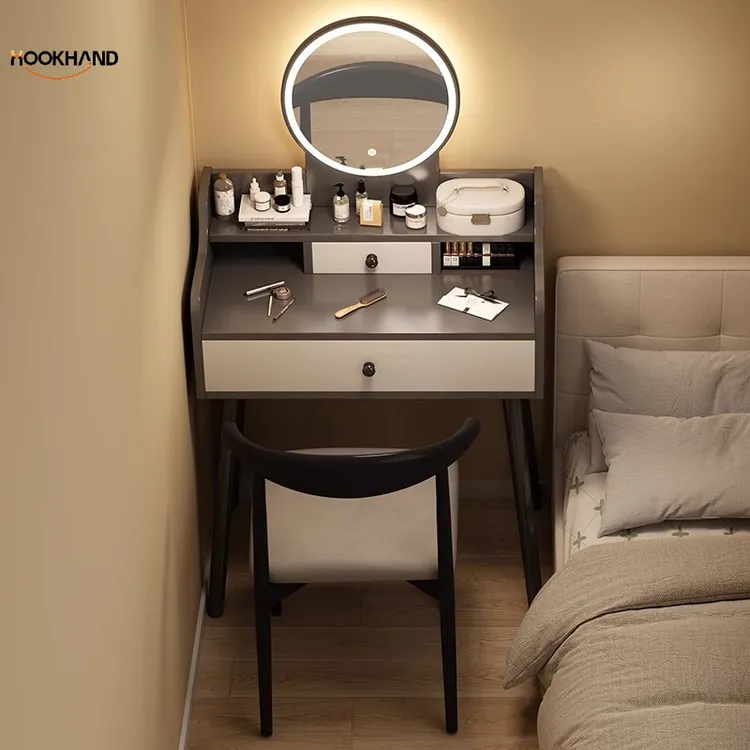化妆桌梳妆台卧室现代简约小户型化妆柜梳妆桌卧室书桌梳妆台一体