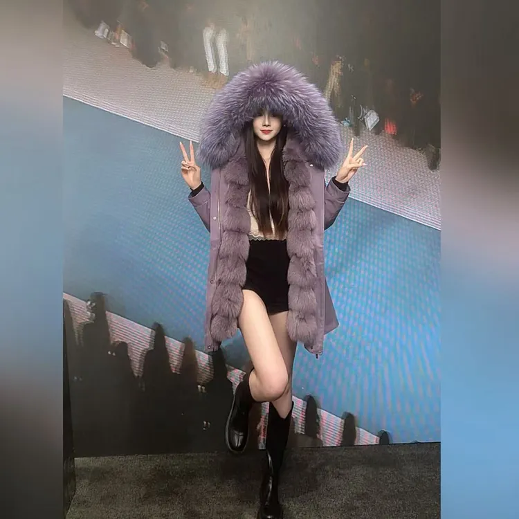 【初见】冬季新款真毛保暖可拆卸女士外套