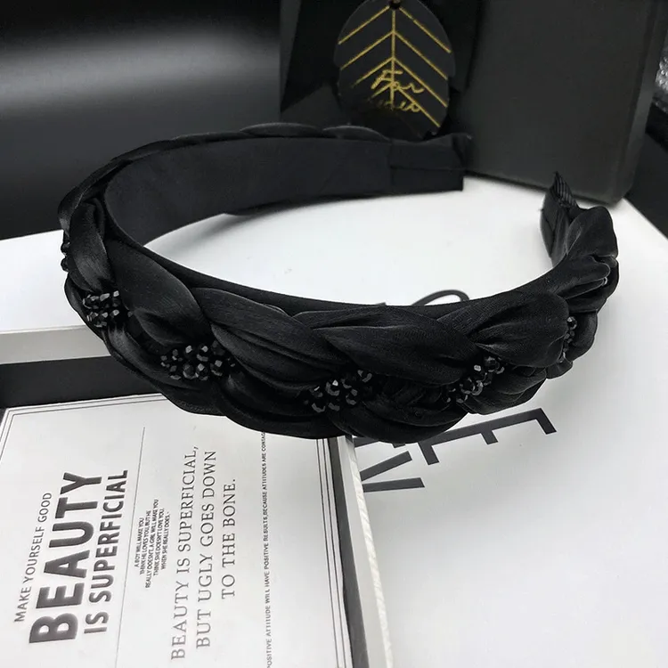 【黑璀璨】高级感编织水晶发卡发箍女网红新款高颅顶洗脸头箍