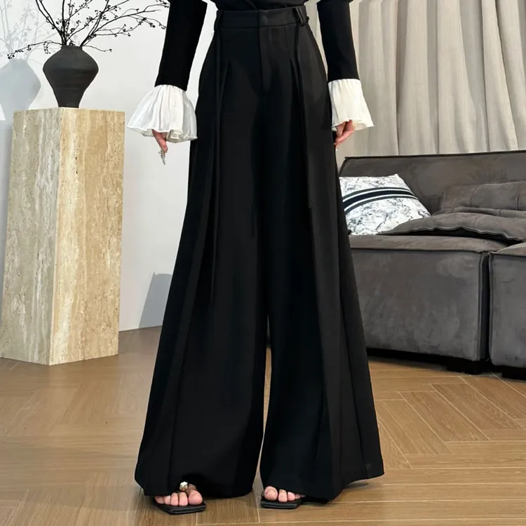【藏肉神器】高腰直通垂感裤女2025秋季新款拖地休闲阔腿裤9878