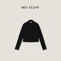 WEI STUFF  “小蛮腰” 时髦百搭立领修身显瘦长袖拉链卫衣 9532