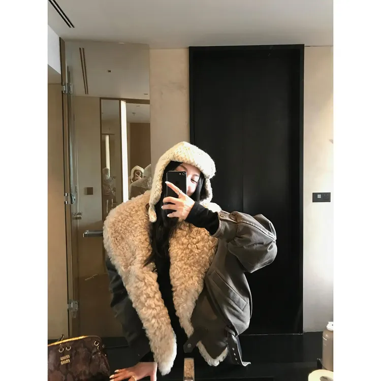 区区欧阳'北欧环游'老钱派克！意大利进口托卡羊羔毛羽绒皮毛一体