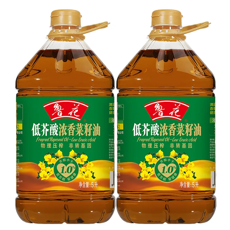 鲁花低芥酸浓香菜籽油5L健康纯正非转基因物理压榨食用油粮油