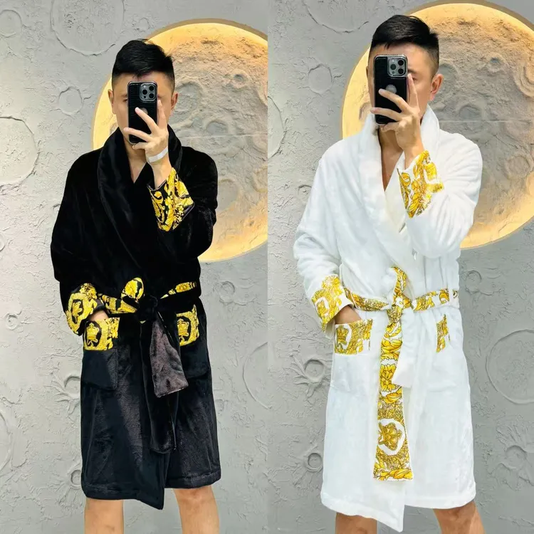 【8955】冬季缎光双面绒高定轻奢家居睡袍