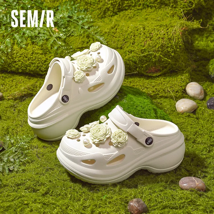 SEMIRSEMIR【泡芙花束】S防滑透气女夏季外穿低帮洞洞鞋厚底沙滩鞋