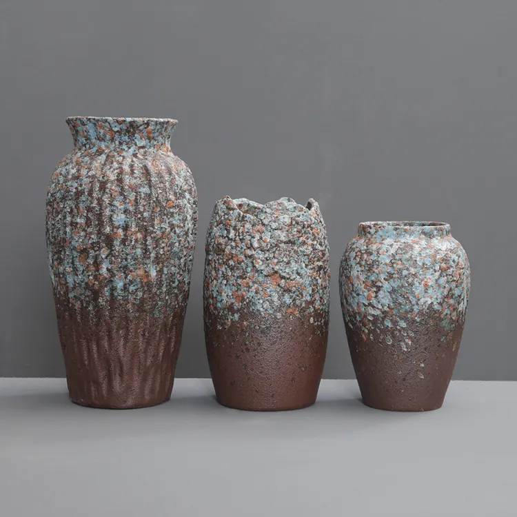 花瓶复古侘寂风陶瓷摆件干花插花水养民宿房间家居装饰品客厅玄关