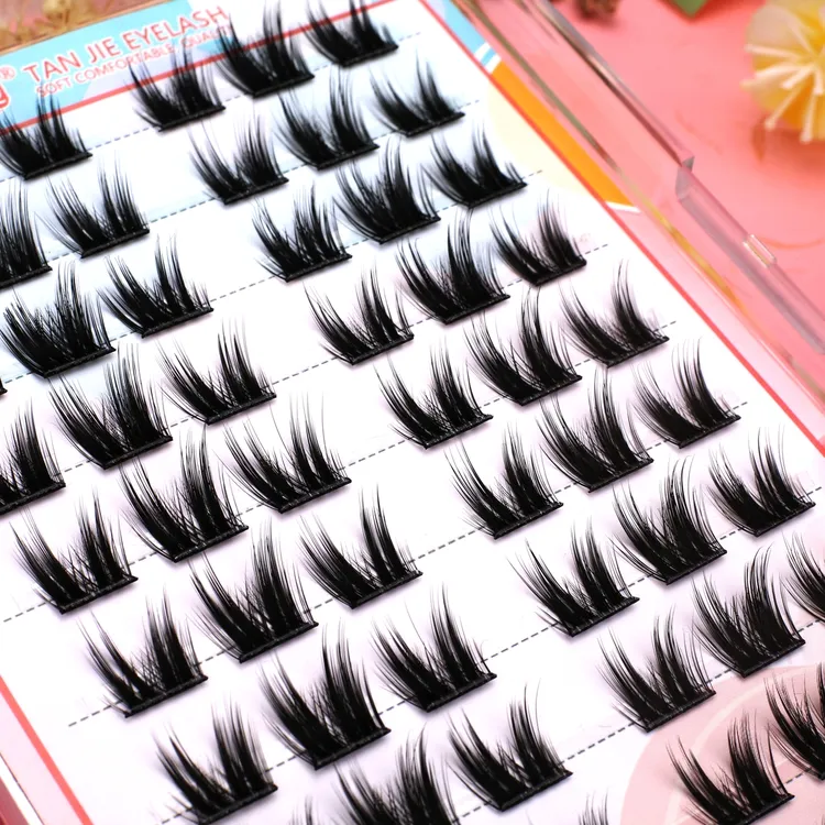 免胶蝶仙子柔软纯欲新手适用自然单簇分段式超细梗漫画假睫毛