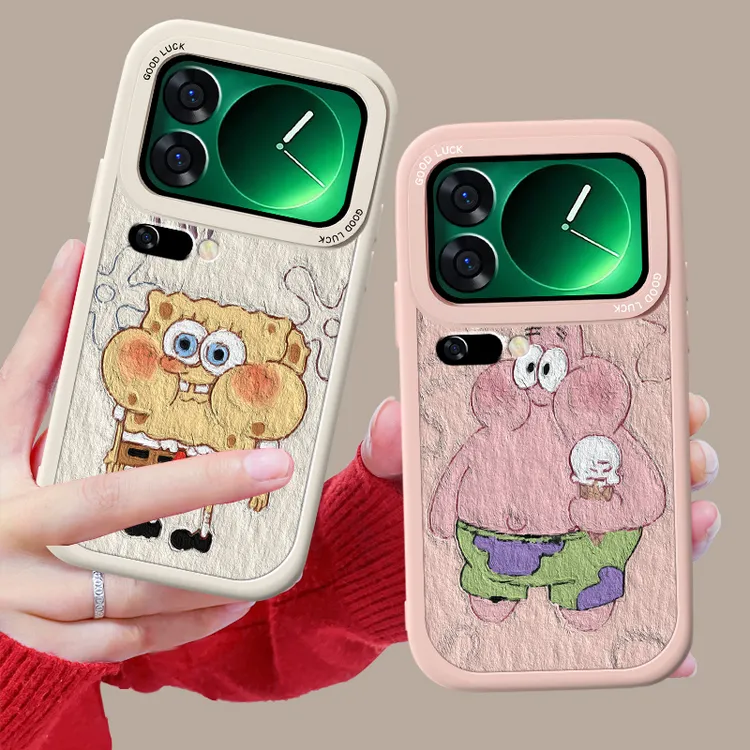 适用小米17手机壳Mi17pro小羊皮女Xiaomi17ProMax防摔套海绵宝宝