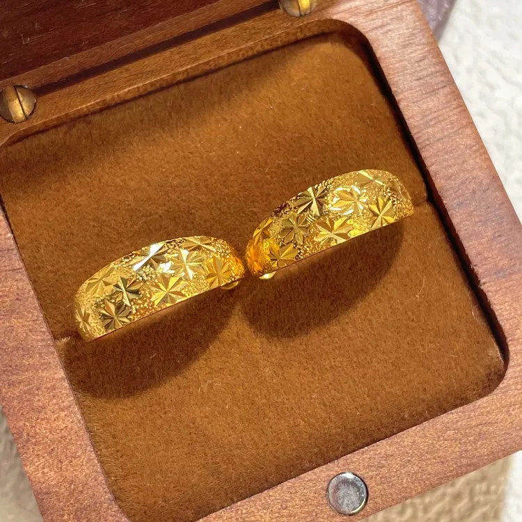 足银耳饰 999纯银车花满天星轻奢复古镀金中国风耳圈耳扣耳饰耳环