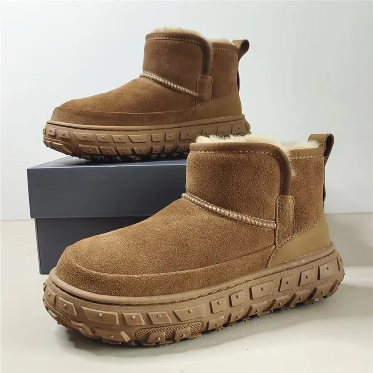 25856-1内里全羊毛！拉帮上线男士雪地靴榴莲厚底加厚东北雪地棉鞋