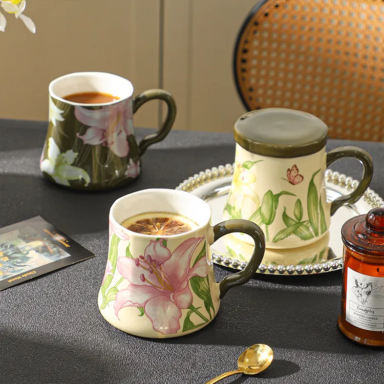 舍里高颜值复古马克杯女生喝水杯咖啡杯陶瓷送闺蜜姐妹礼物伴手礼
