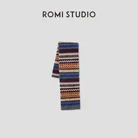 ROMI STUDIO“暖意色彩”100%羊毛费尔岛提花氛围感围巾 RWCAPZ4919