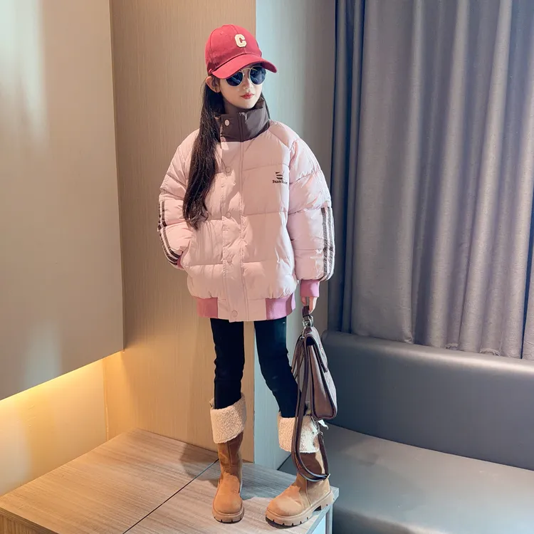 女童冬季立领棉衣2025新款大童女孩美式棒球服棉袄外套儿童加厚冬
