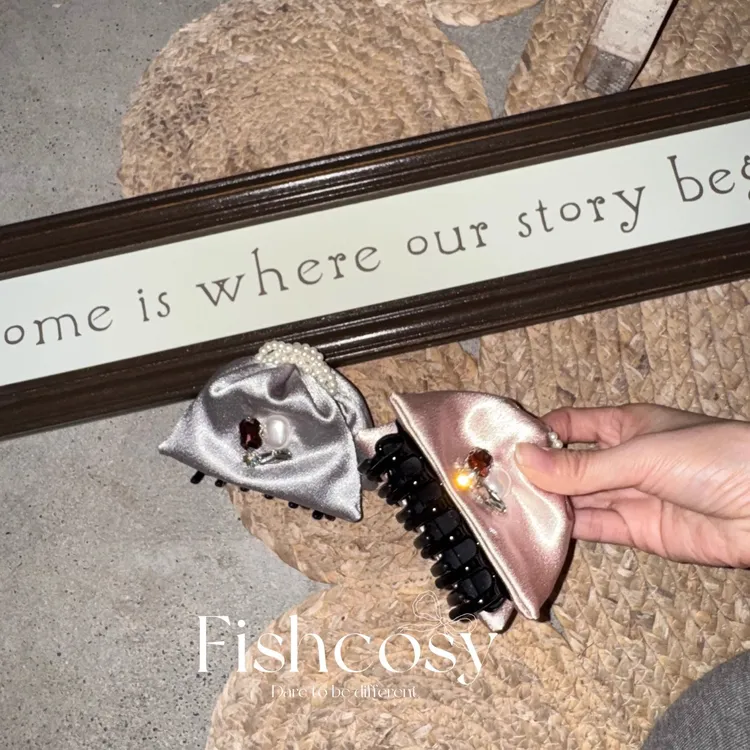 美的太超过了!韩国手工亮钻 缎面发夹抓夹 东大门2025春夏新品