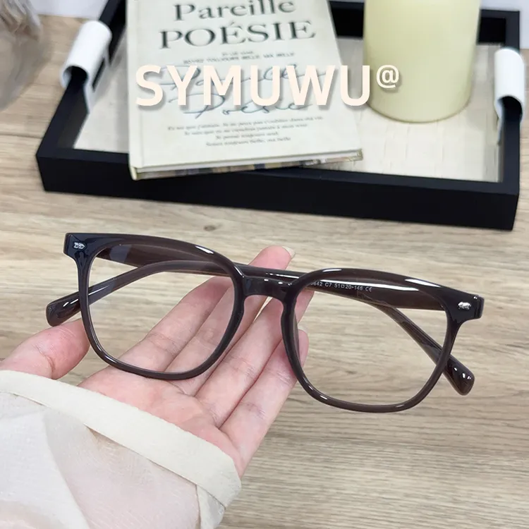 时尚经典方框奶糖棕近视眼镜可配度数学生款显脸小显瘦镜框百搭