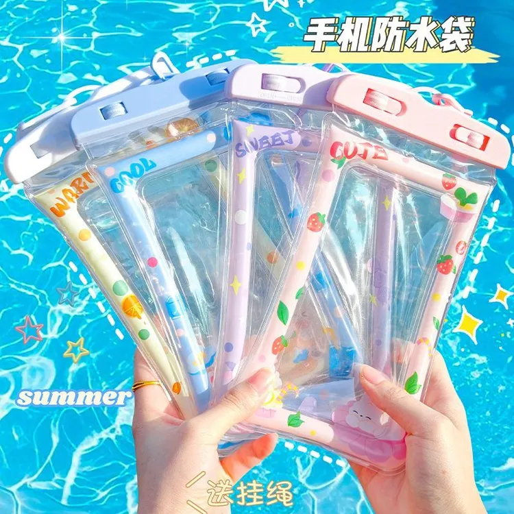 可爱卡通密封防水手机袋夏天漂流潜水触屏防水外卖挂脖防丢不沉水
