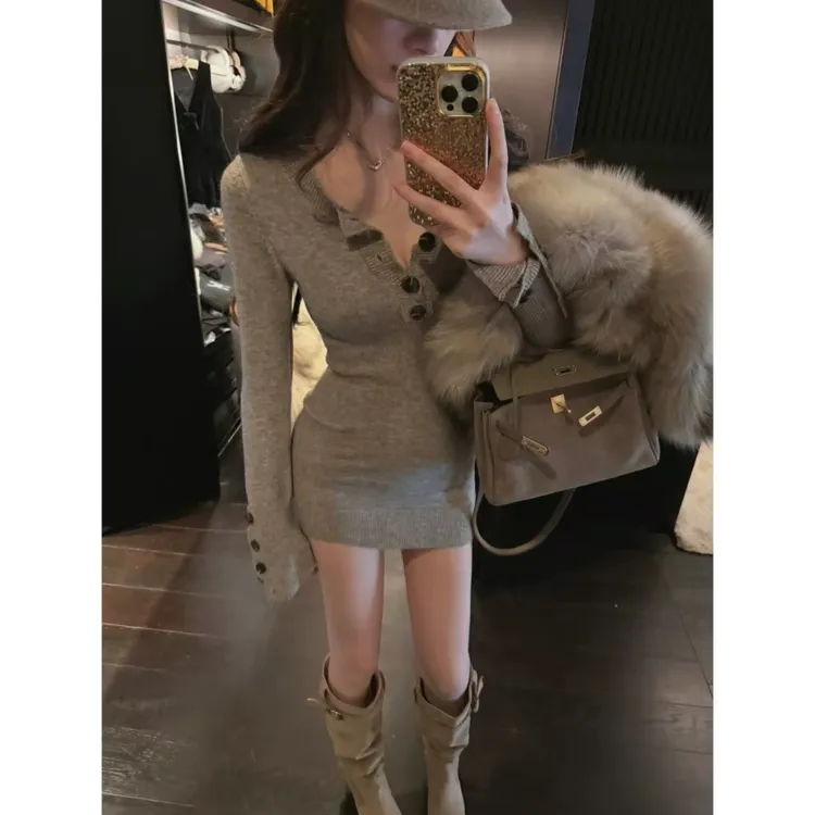 2025春季新款时尚连衣裙气质显瘦性感辣妹洋气休闲百搭短款连衣裙