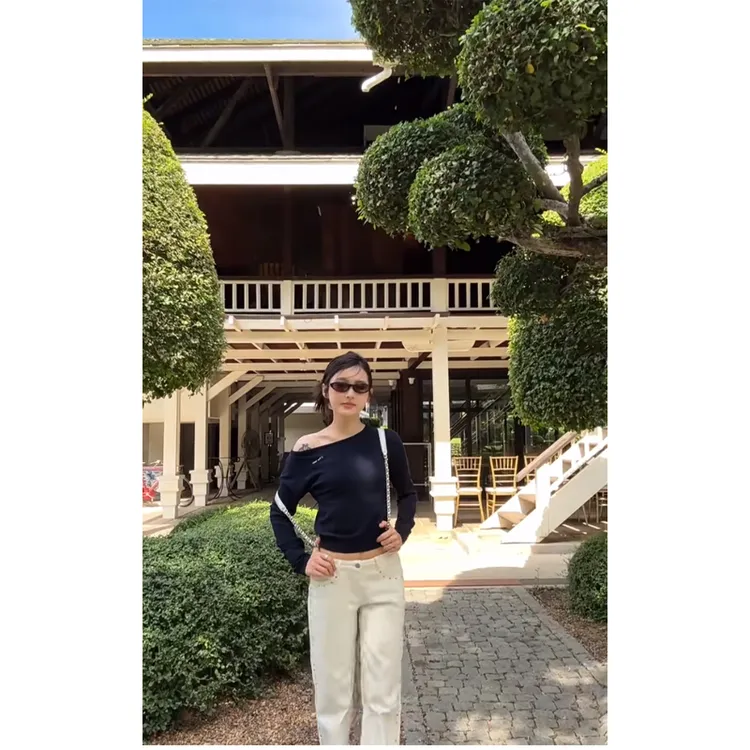 简约时尚通勤慵懒风修身显瘦百搭长袖上衣高腰垂感休闲阔腿裤套装