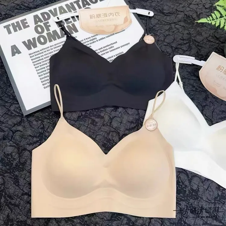 新款粉底液无痕美背吊带女小胸聚拢无钢圈抹胸9558