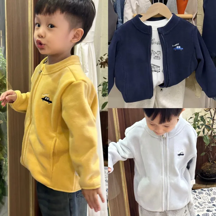 500克【汽车刺绣奥利绒外套】2025童装男童小童宝宝宽松可爱萌外套