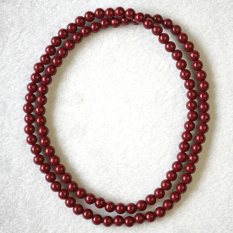 天然辰砂含辰砂天然朱砂圆珠男女通用时尚百搭