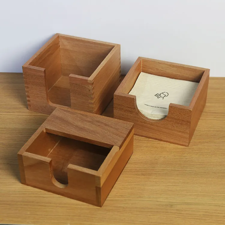 创意实木制轻奢餐厅纸巾盒饭店卡餐厅酒店开放式专用方巾纸盒子