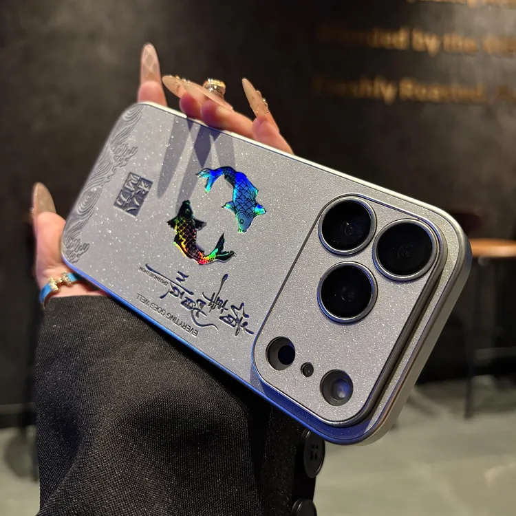 《锦鲤双鱼》新中式适用于17promax苹果手机壳16promax高级感手机壳