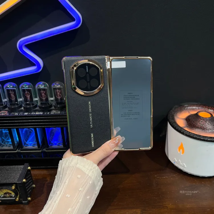 适用于华为matex7手机壳折叠屏x7全包防摔真皮保护套壳膜一体中轴