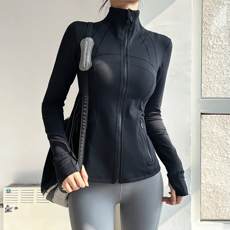 瑜伽服外套女长袖修身速干专业健身服跑步运动骑行服瑜伽上衣秋冬