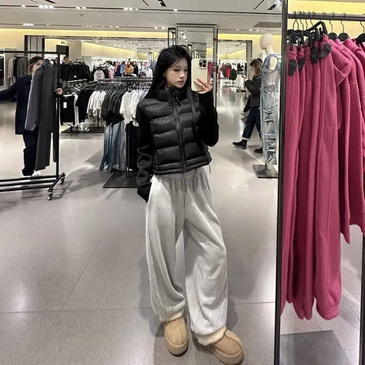 修身显瘦小个子轻薄款羽绒棉服女2025秋冬季新款高级感拼接外套