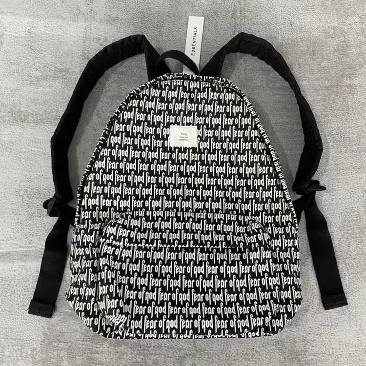 FOG主线满印书包字母弹幕书包背包双肩包男女休闲时尚百搭黑色
