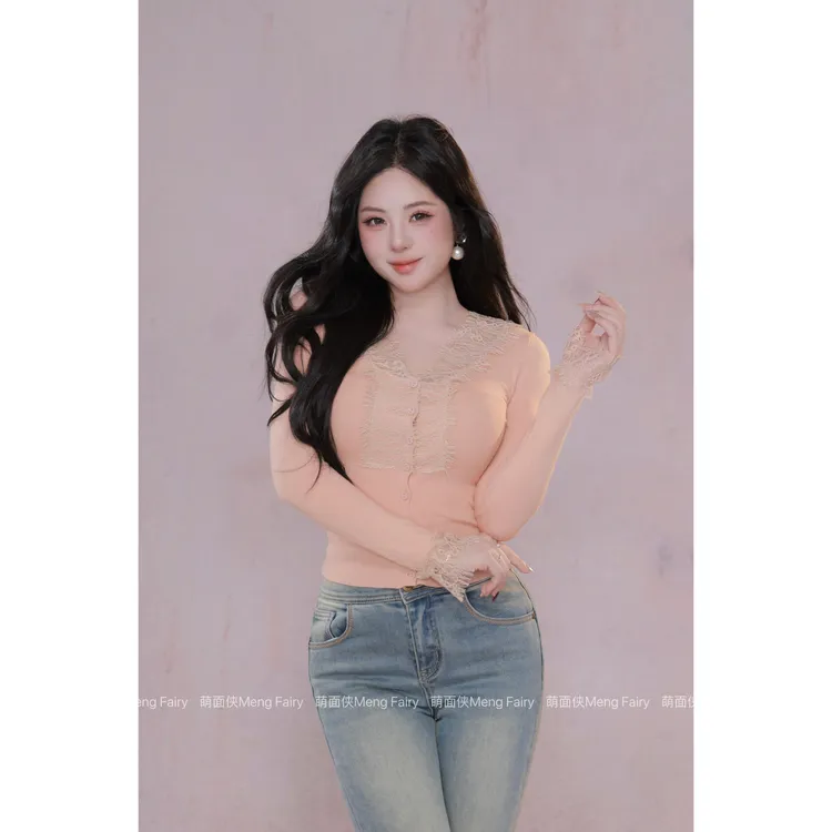 萌面侠【丁香佳人】纯欲风修身收腰显瘦秋冬百搭毛织上衣6476M流光