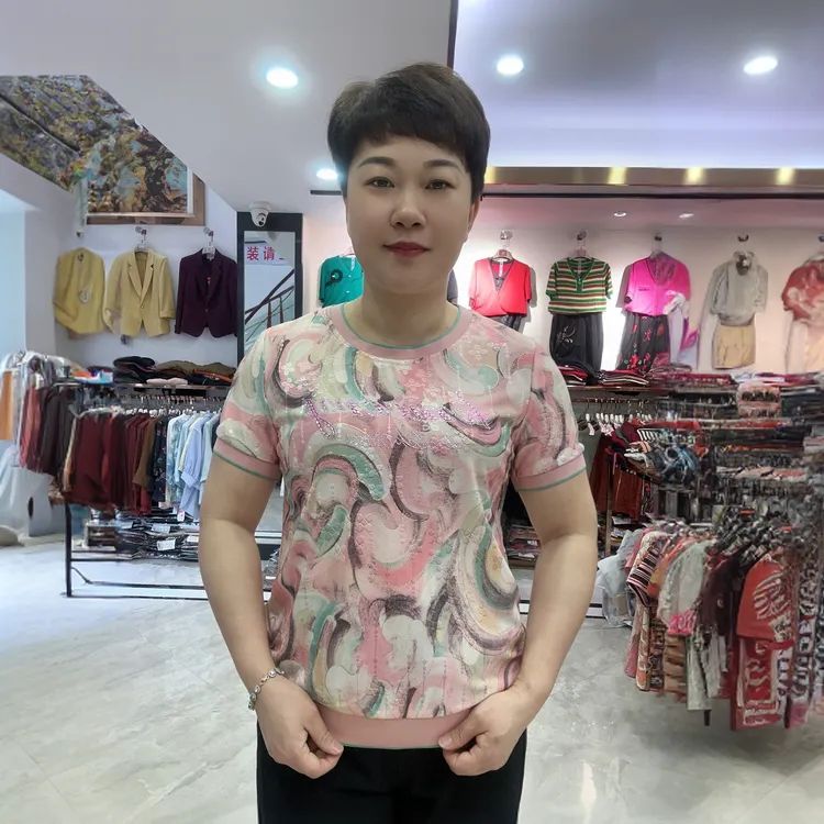 【燕珍时装】2025夏季新款25607时尚百搭圆领舒适气质潮流T恤