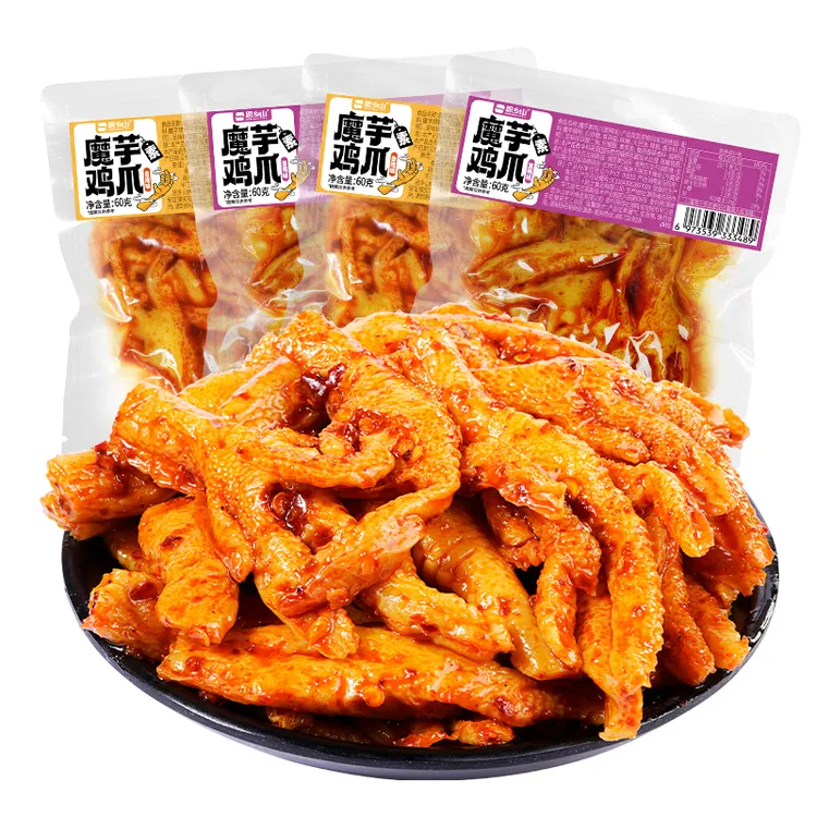 魔芋素鸡爪香辣黑鸭特色鲜香麻辣下酒宵夜零食即食爽脆q弹凤爪